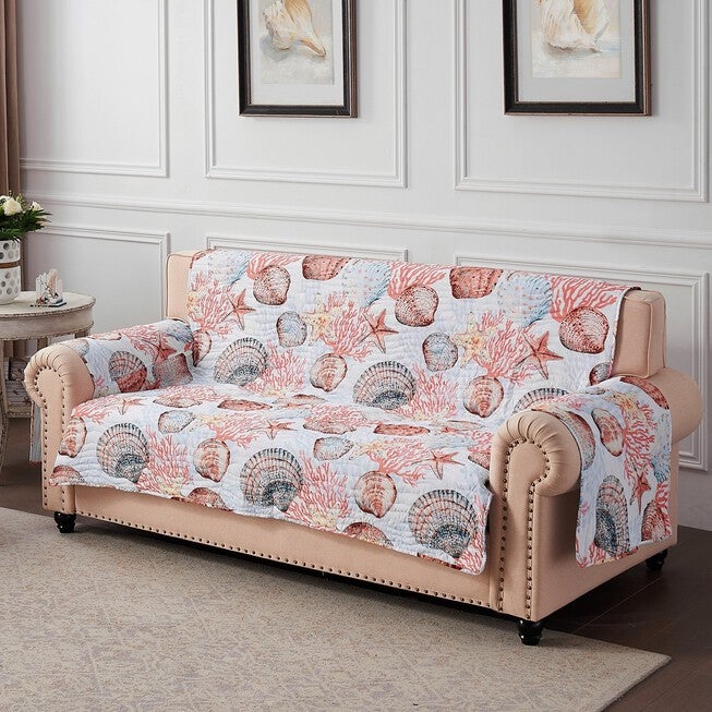 Beach Days Sofa Furniture Protector, CORAL, hi-res image number null