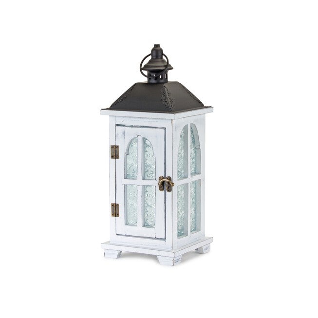 Lantern (Set of 2) 14.5 inchesH, 19.25 inchesH Wood/Metal, BLACK/WHITE/BROWN, alternate image number null