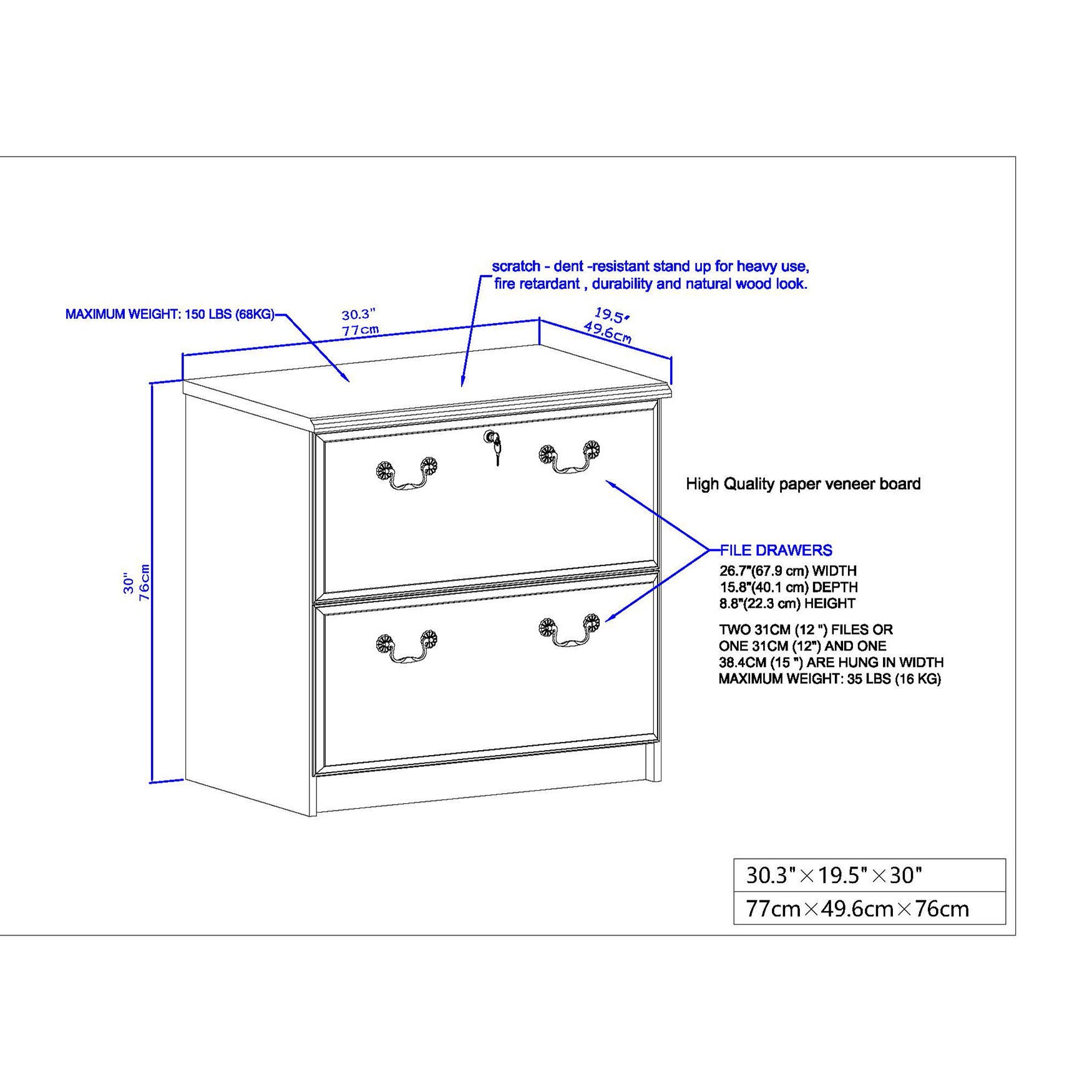 2 Drawer Lateral Filing Cabinets File Cabinet, , alternate image number 7