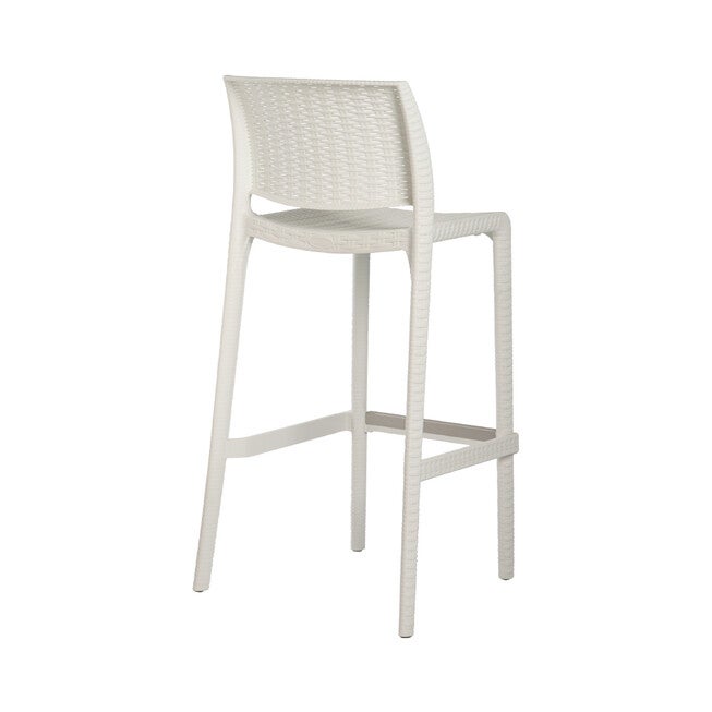 Set of 2 Rue Outdoor Stackable Bar Stools, WHITE, alternate image number 3