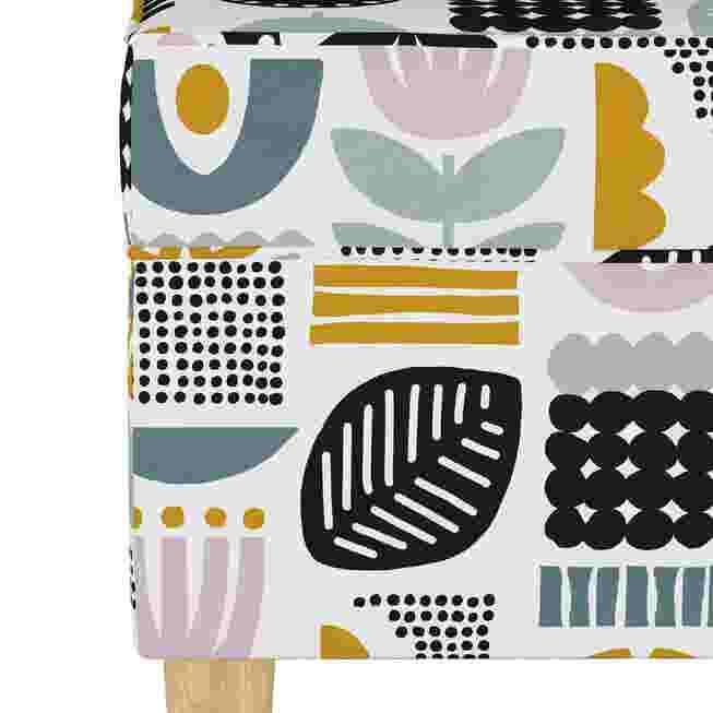 Close-up of the pattern on the Helsinki Block Storage Bench