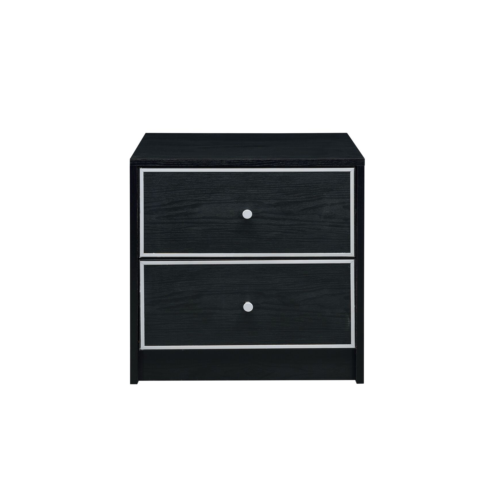 Black accent table with two drawers