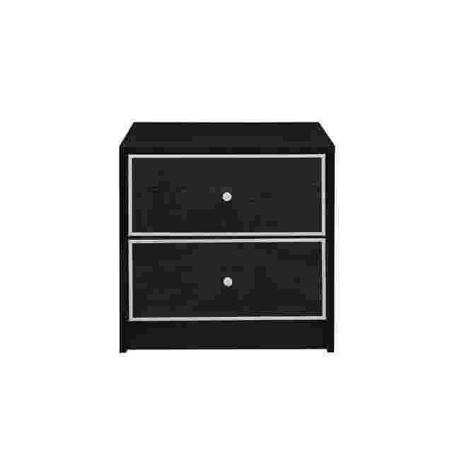Black accent table with two drawers