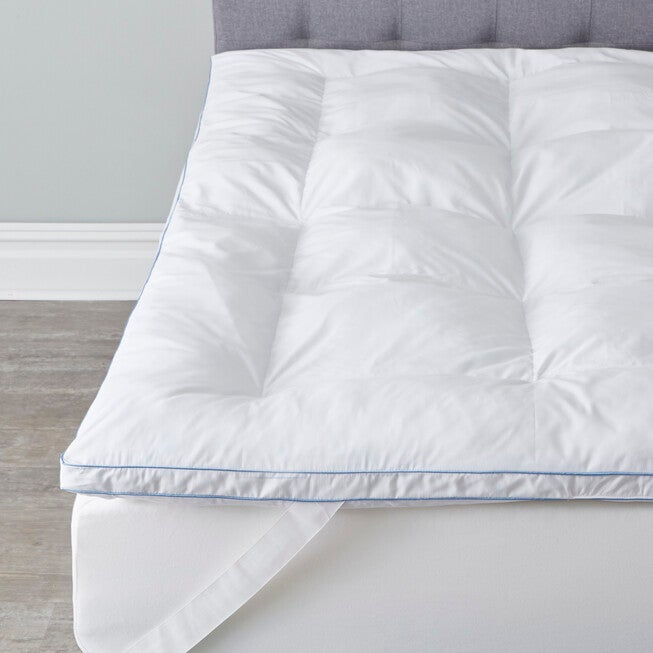 4 inches Memory Loft Deluxe Gel Mattress Topper, WHITE, hi-res image number 0