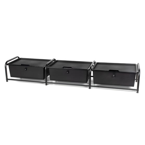 Metal Frame Underbed Storage With Lids, White, 3-Drawer, MATTE BLACK, hi-res image number null
