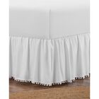Belles & Whistles Pom Pom Trim 15" Drop Bed Skirt, WHITE, hi-res image number null