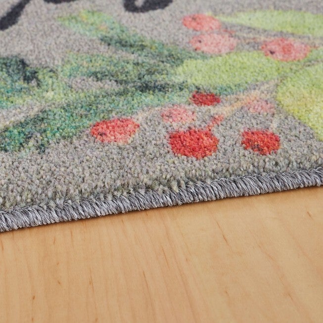 Christmas Wreath Grey Kitchen Rug, , alternate image number null