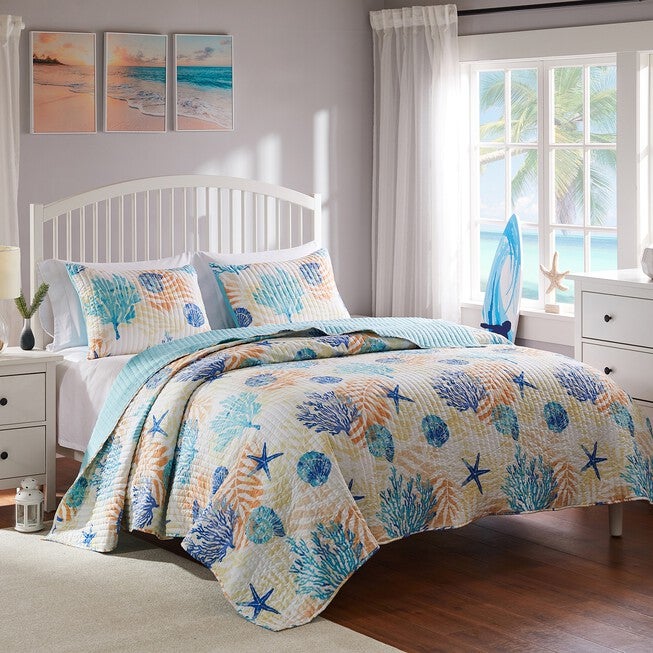 Montego Quilt And Pillow Sham Set, , on-hover image number null