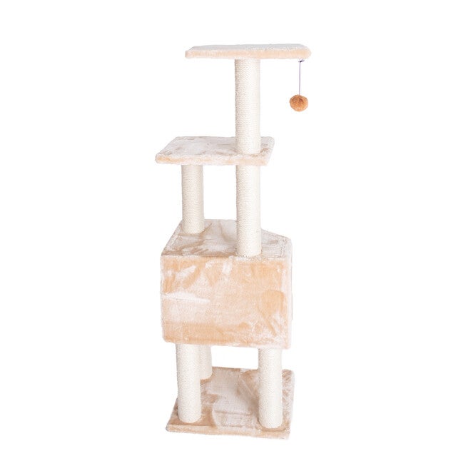 3 Levels Real Wood 48 inches Cat Tower For Kittens Play, , alternate image number null