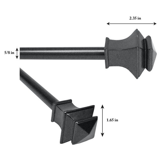 28 inches-48 inches Rod set with Square Finial, , alternate image number null
