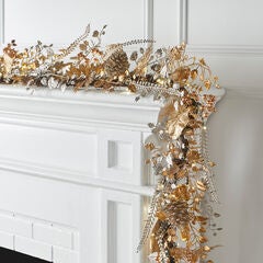 Pre-Lit Gold & Silver Garland