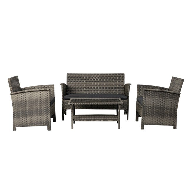 Jareth Wicker Patio Set in Gray, GRAY, hi-res image number 0