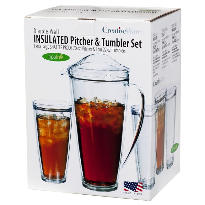 Creative Ware Insulated Pitcher Tumbler Set, CLEAR, hi-res image number 0