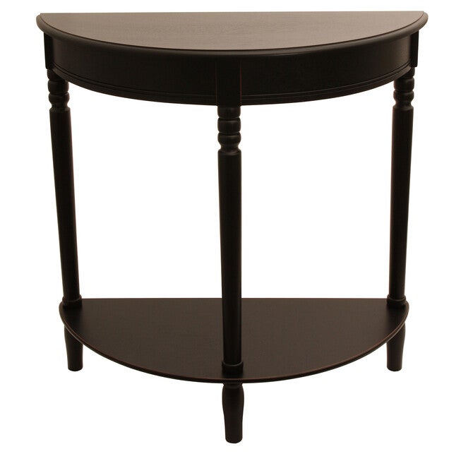 Antique Half Round Table, BLACK, hi-res image number 0