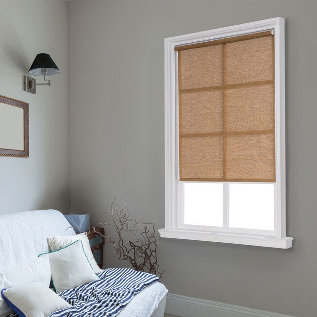 Cut-to-Width Spring Natural Roller Shade, WHEAT, hi-res image number 0