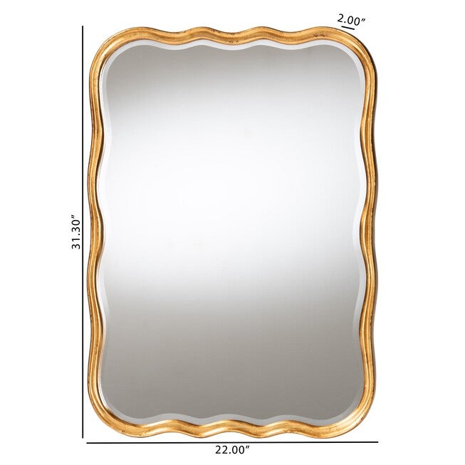 Fredrika Antique Goldleaf Scalloped Wood Accent Wall Mirror, ANTIQUE, alternate image number 5