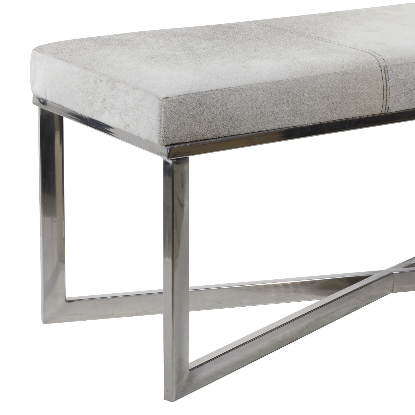 Grey Stainless Steel Contemporary Bench Bench, , alternate image number 3