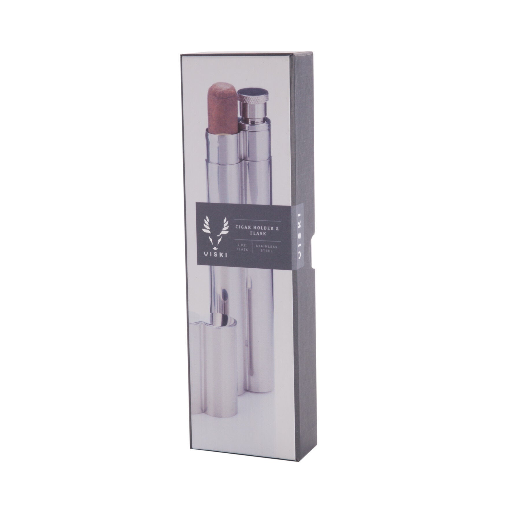 Stainless Steel Cigar Holder And 2 Oz Flask, , alternate image number 3