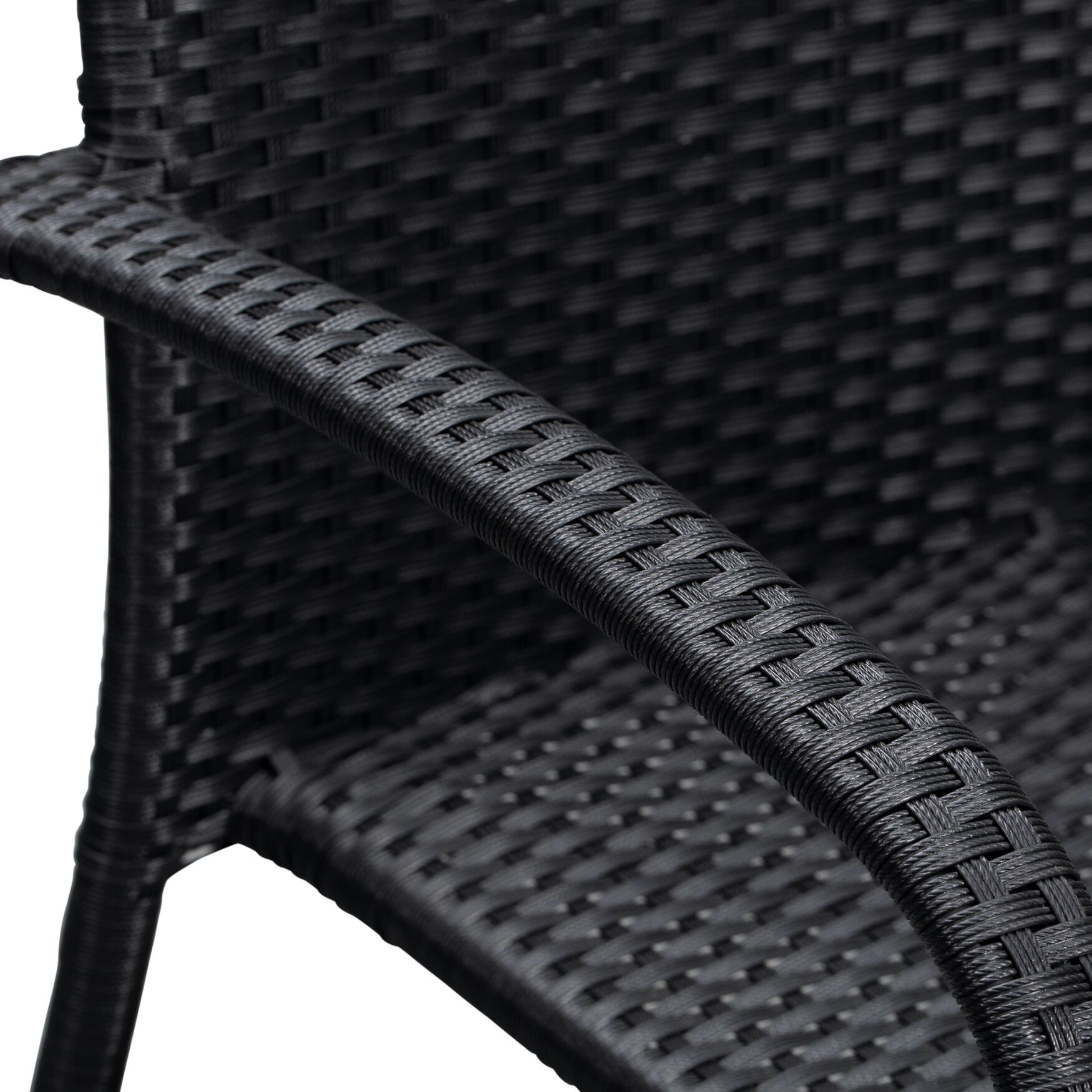 Morgan Outdoor Wicker Stacking Chair - Black - Set of 4, , alternate image number 7