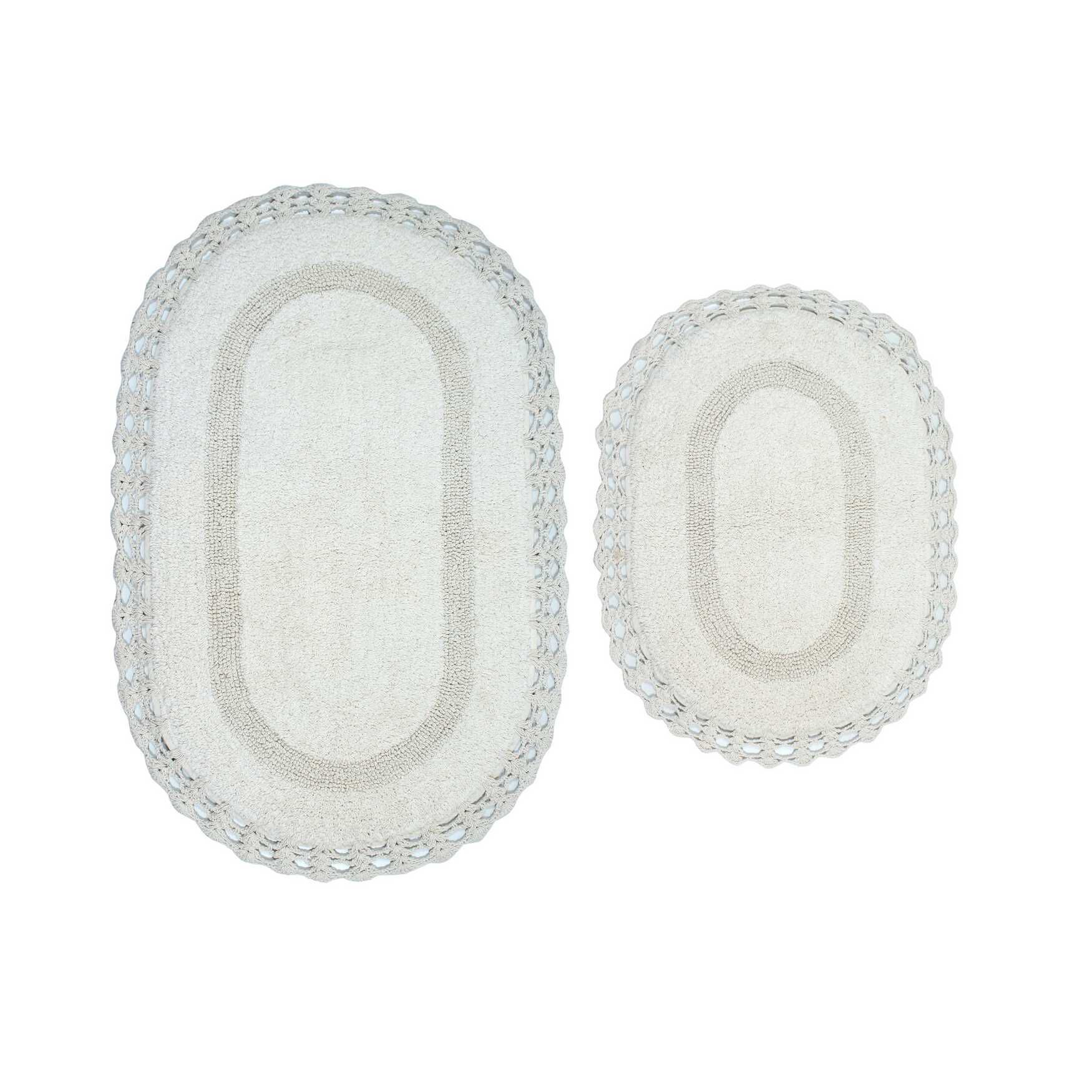 Hampton Crochet 2 Piece Bath Rug Collection, IVORY, hi-res image number 0