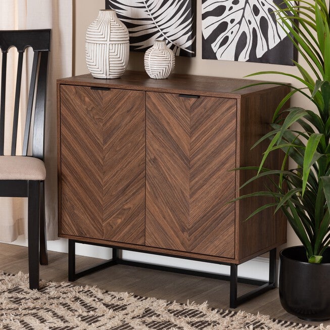 Sadia Modern Walnut Brown Finished Wood Storage Cabinet, , alternate image number 7
