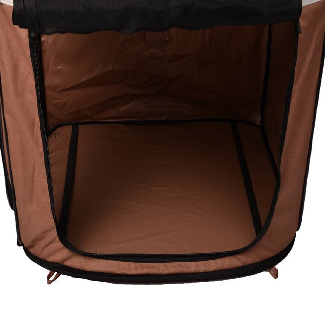 Large Portable/Foldable Kennel, 31.8 inches x 22.5 inches x 24.5 inches/25.6 inches x 20.86 inches x 2.35 inches, Brown, , alternate image number 4