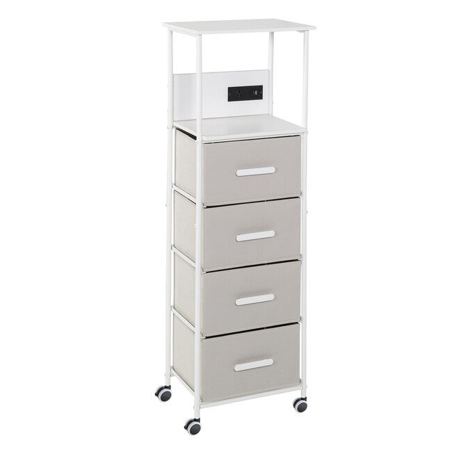 4-Drawer Cart With Charging Station, , on-hover image number null
