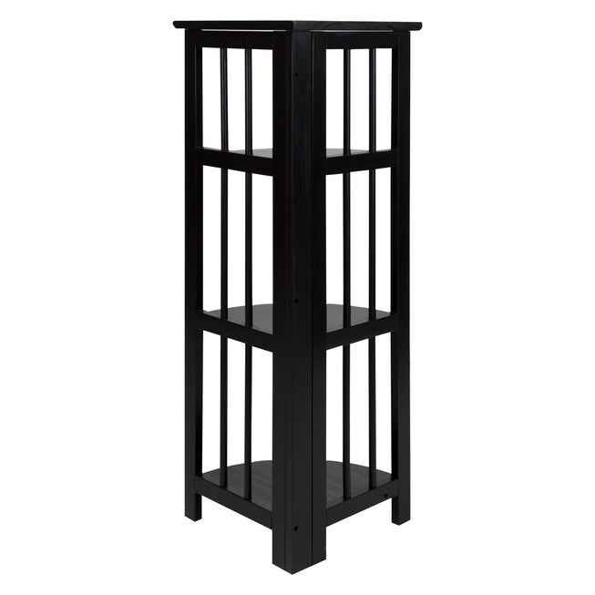 4-Shelf Corner Folding Bookcase-Black, , alternate image number null
