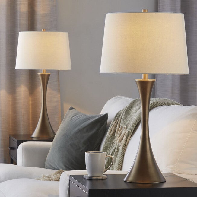 Lenuxe 29 inches Metal Table Lamp - Set Of 2, , alternate image number null