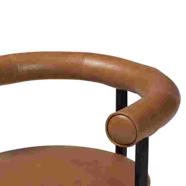 Close-up of chair curved backrest