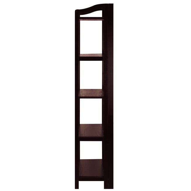 Stratford 5-Shelf Folding Bookcase-Espresso, , on-hover image number null