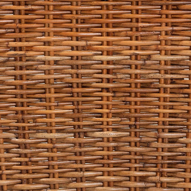 Manrico Modern Bohemian Dark Brown Finished Wood And Natural Rattan 2-Piece Dining Chair Set, , alternate image number null