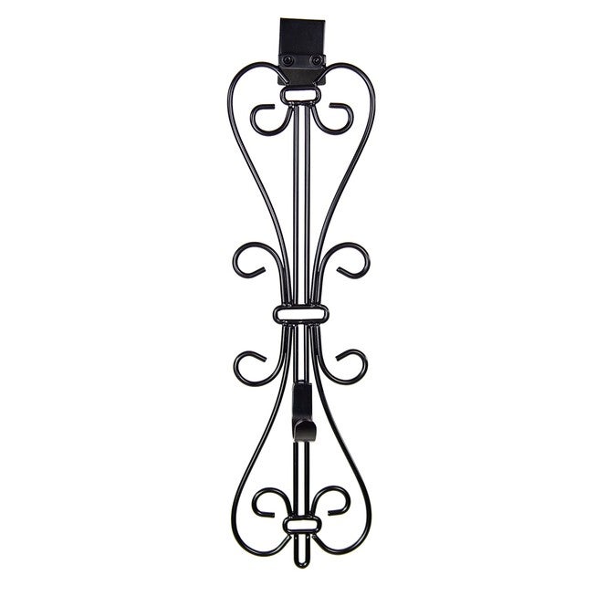 Adjustable Wreath Hanger for Door, BLACK, hi-res image number null