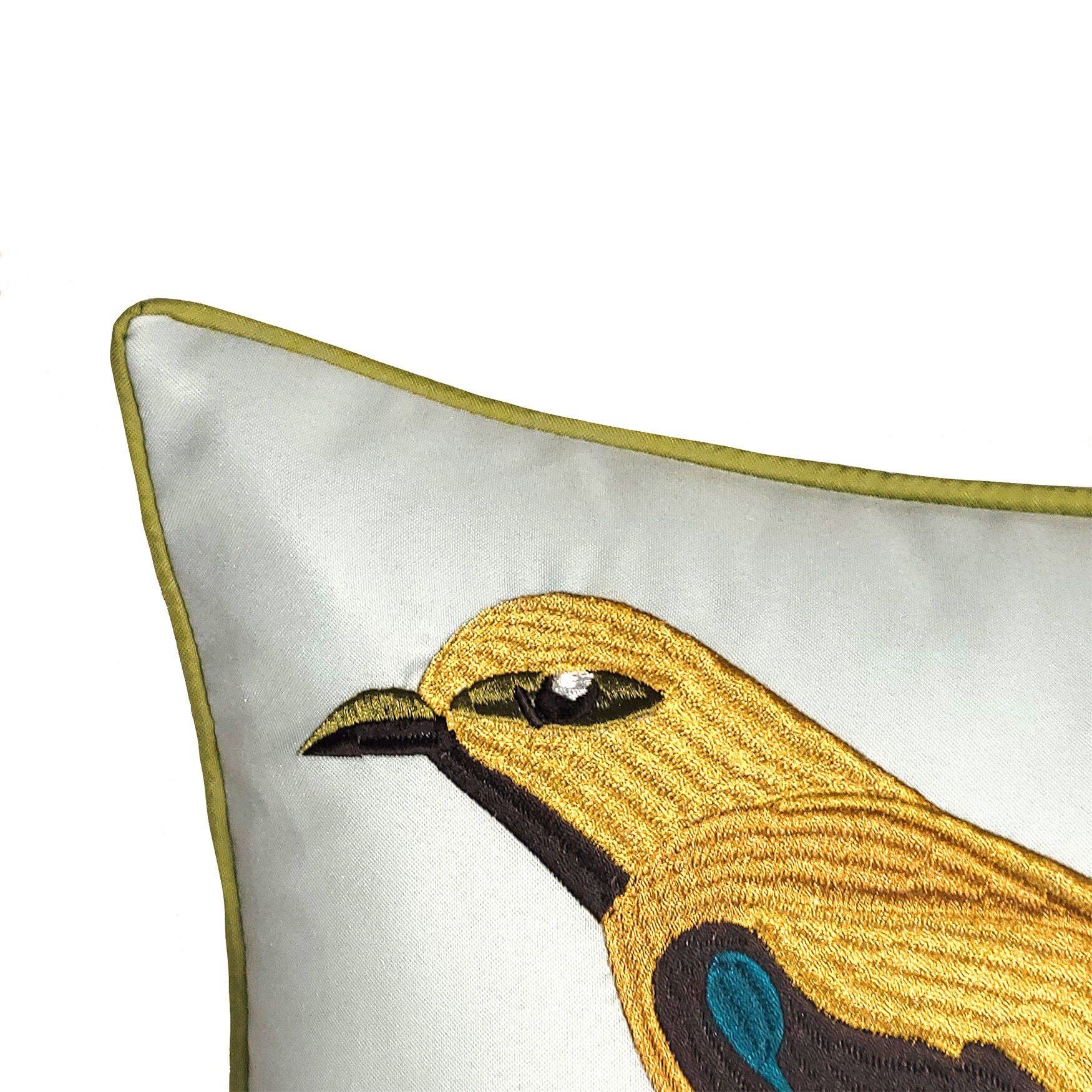 Indoor/Outdoor Bold Embroidered Bird Decorative Throw Pillow 18X18, Leaf Multi, , alternate image number 2