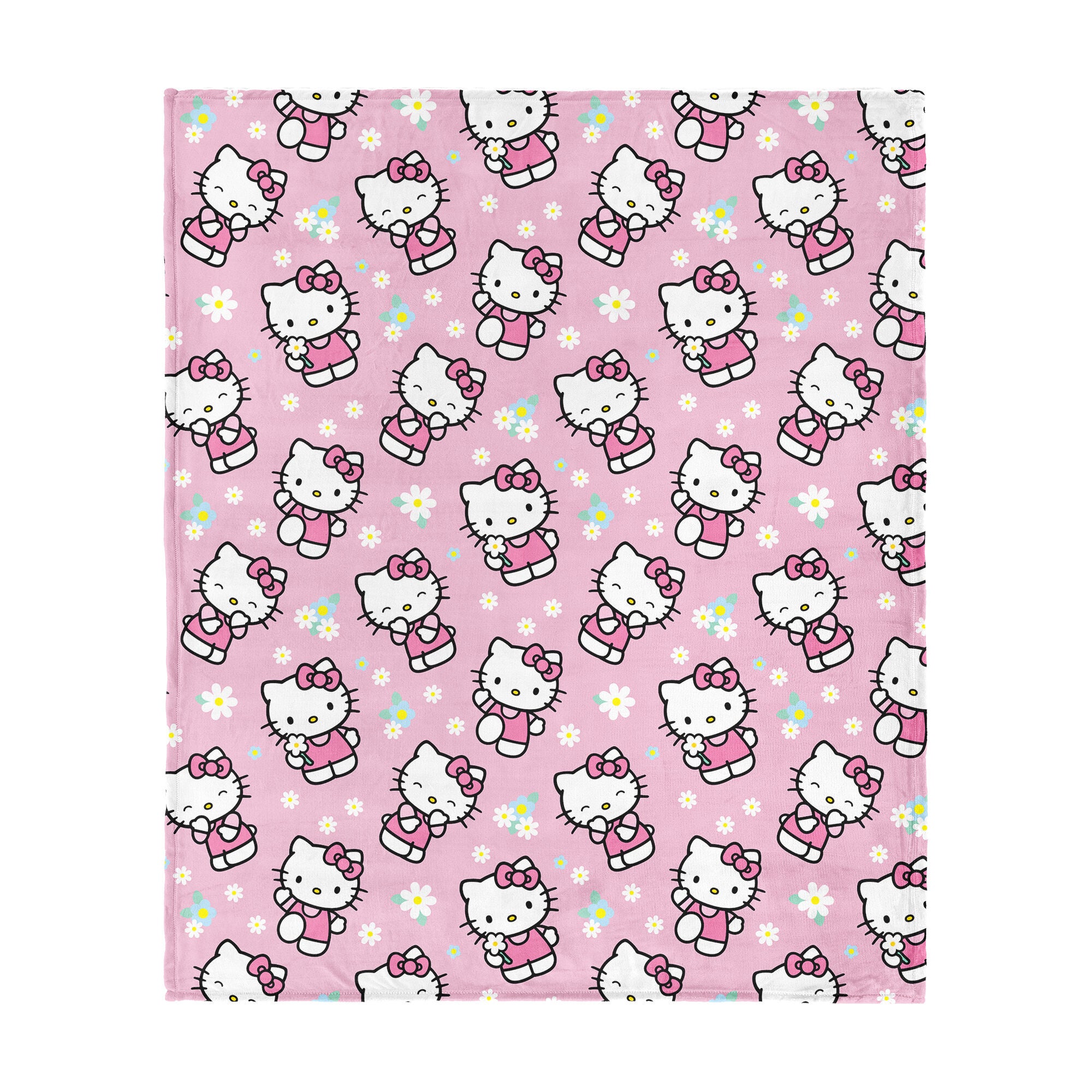 Hello Kitty Silk Touch Throw Blanket 50x70 inches, FLOWER POWER, hi-res image number 0