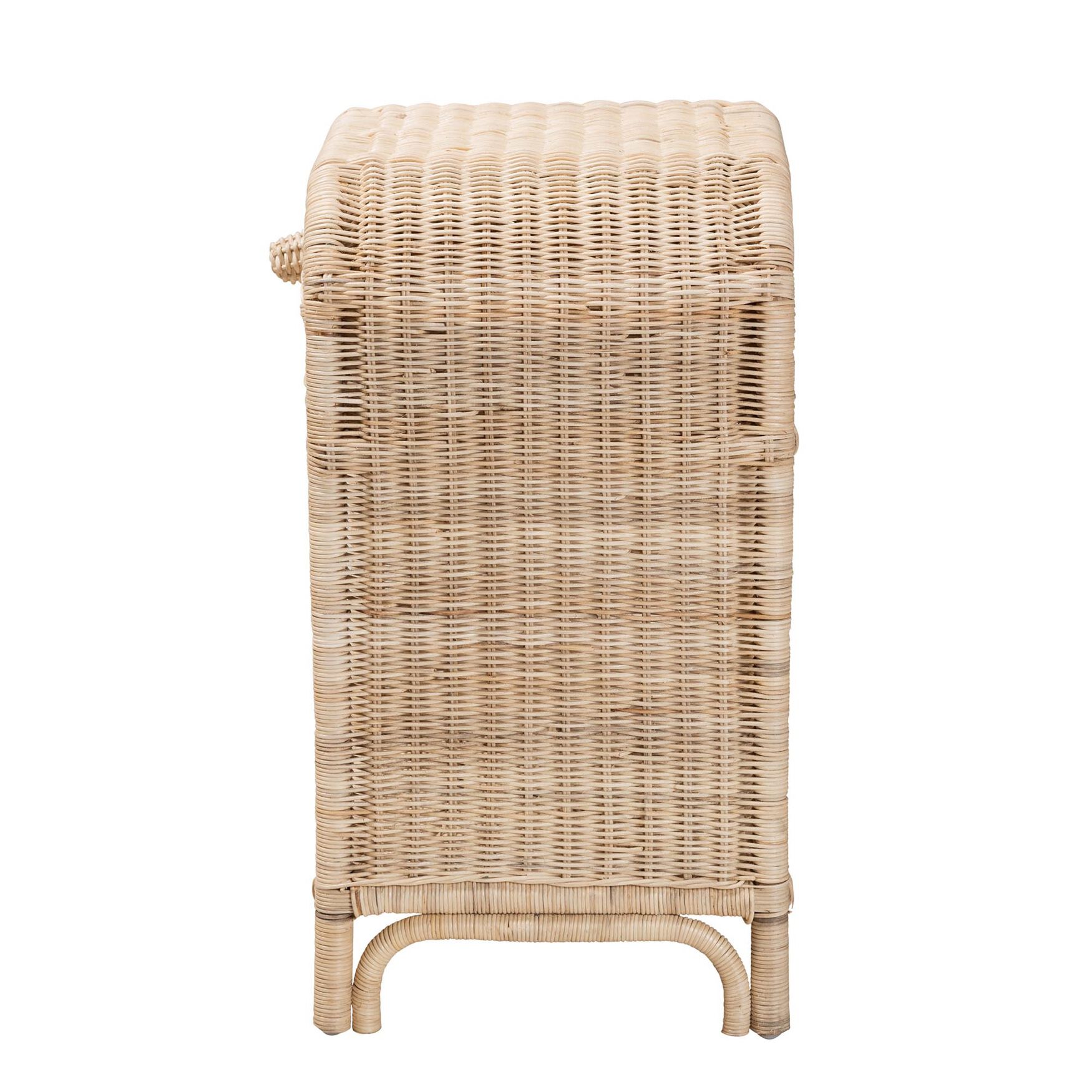 Magni Modern Bohemian Natural Brown Rattan 1-Drawer Nightstand, , alternate image number 3