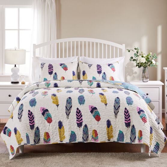 Dream Catcher Quilt Set , TEAL, hi-res image number null