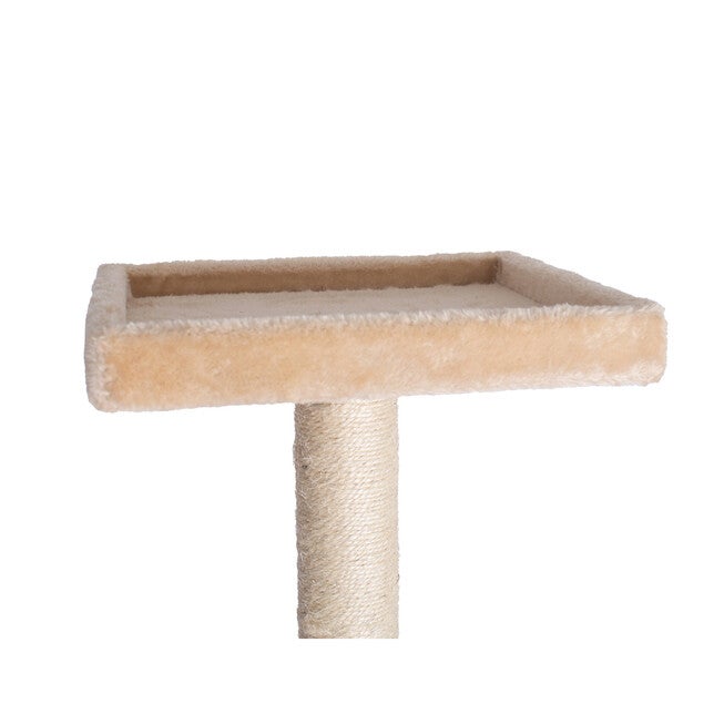 Gleepet 57 inches Beige Real Wood Cat Tree With Playhouse And Perch, , alternate image number null