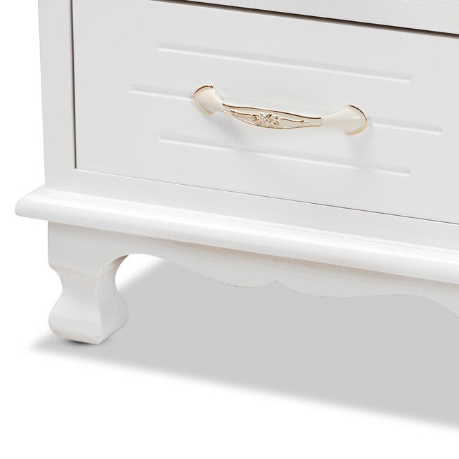 Layton Classic And Traditional White Finished Wood 3-Drawer Nightstand, , alternate image number null