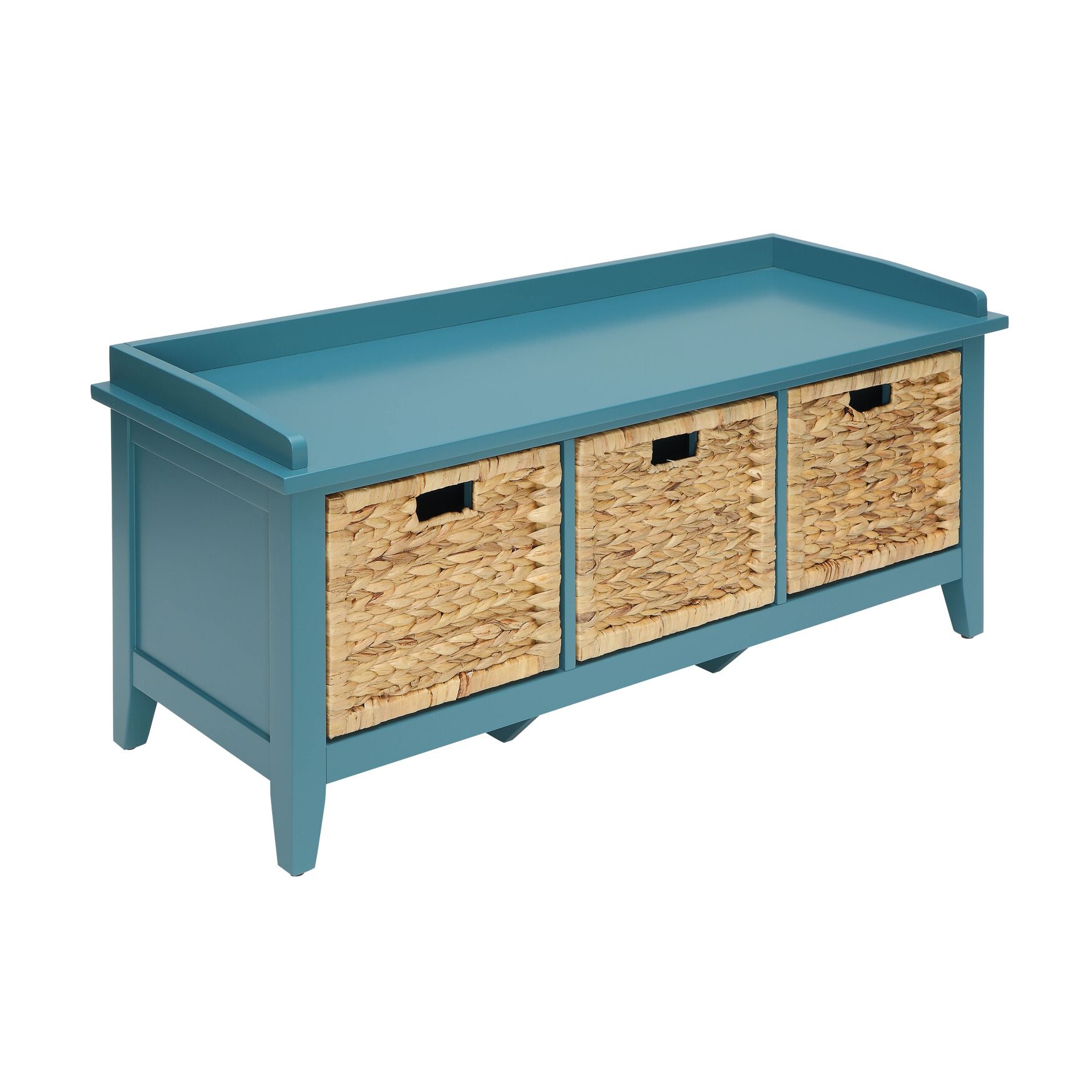 Bench W/Storage Seating, TEAL, hi-res image number 0