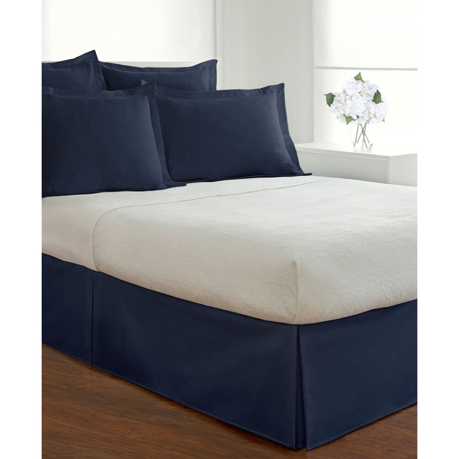 Bed Maker's Tailored Pillow Sham 2-Pack, Standard, NAVY, hi-res image number 0