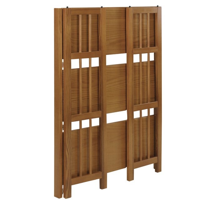 3-Shelf Folding Stackable Bookcase 27.5 inches Wide - Chestnut, , alternate image number null