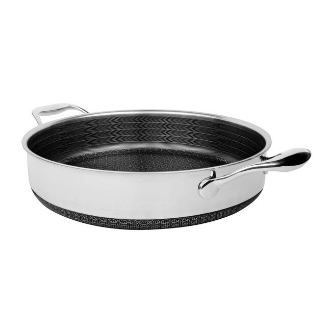 LIVWELL DiamondClad™ 5 Quart Hybrid Nonstick Stainless Steel Saute Pan and Lid, Dishwasher Safe, PFOA-free – Silver/Black, SILVER, alternate image number 2