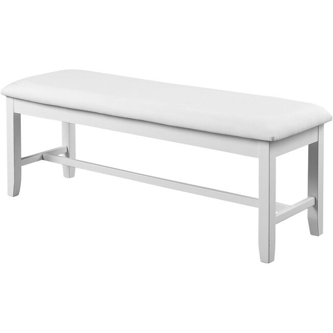 Kendal Dining Bench, White, WHITE, alternate image number 1