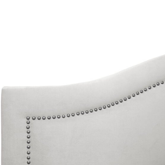 Cermak Inset Nail Button Headboard, VELVET WHITE, hi-res image number null