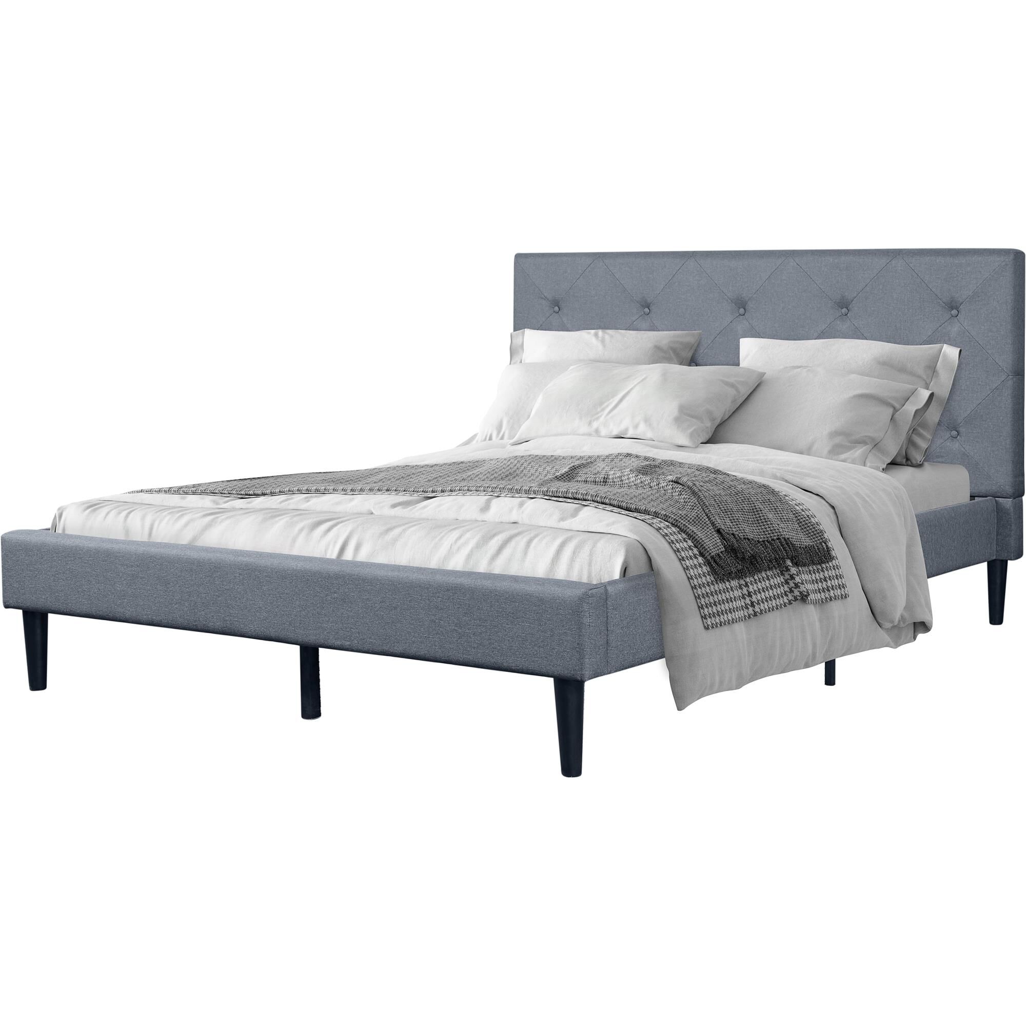 Monticello Platform Bed, Queen, Gray, GRAY, alternate image number 2