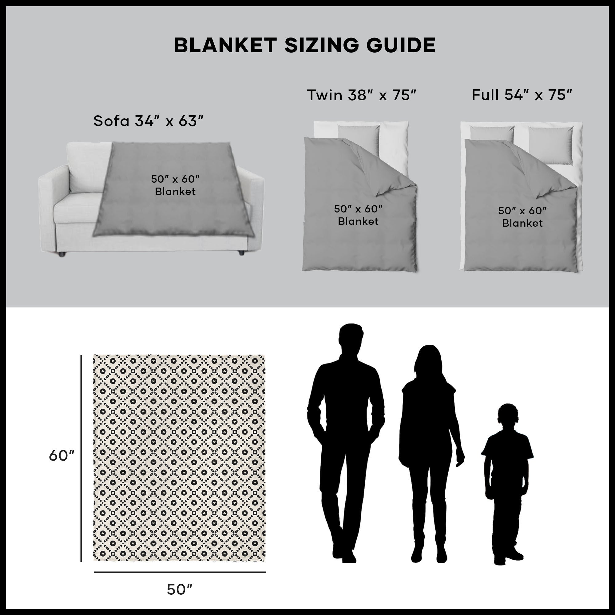 Valentine's Day Black Hearts Silk Touch Sherpa Throw Blanket 50x60 Inches, BLACK HEARTS, alternate image number 5