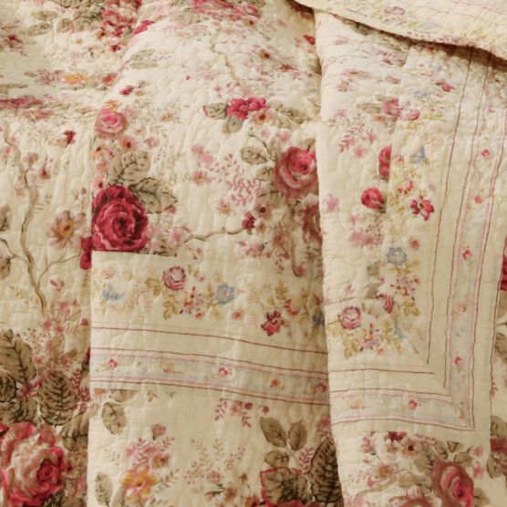 Antique Rose Quilted Throw Blanket, , alternate image number null