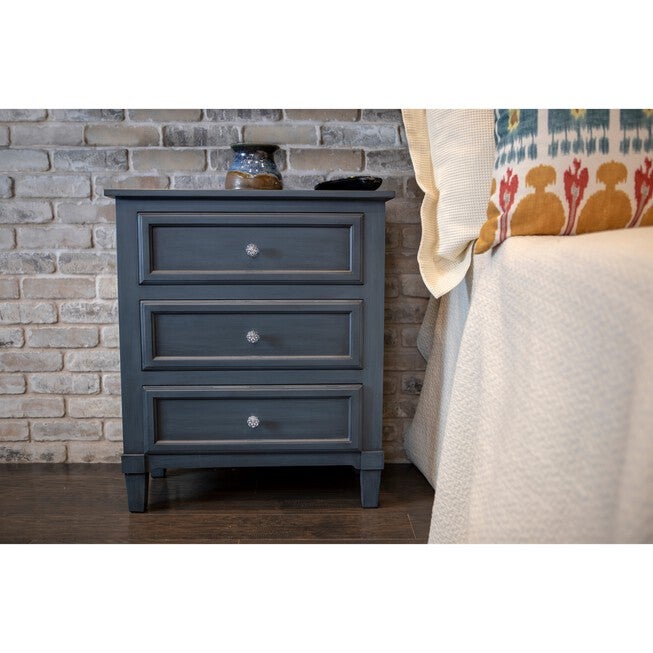 3-Drawer Side Table Antique Navy , , alternate image number null