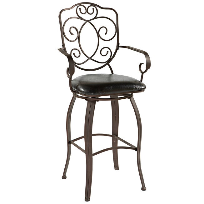 Crested Back Bar Stool, 30 inchesH, POWDER, hi-res image number 0